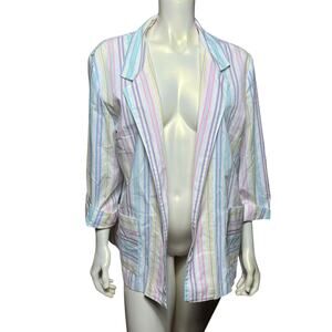 Dante Original Striped Pastel Blazer - Size 40 (Made in USA)